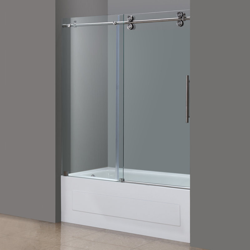 Aston Langham 60" x 60" Single Sliding Completely Frameless TubHeight