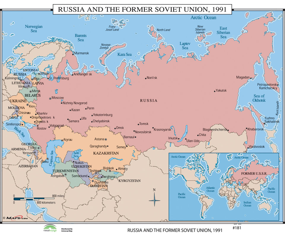 Universal Map World History Wall Maps  Russia  the Former Soviet  