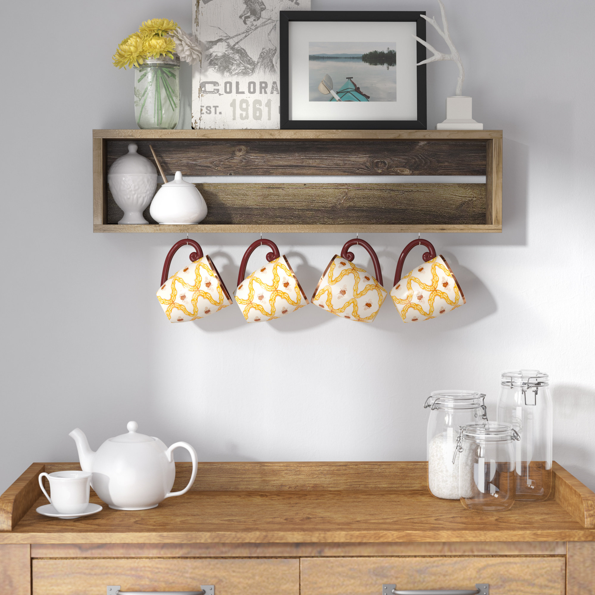 Loon Peak Vicente Coffee Cup Accent Shelf Reviews Wayfair