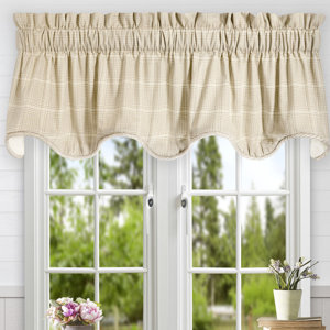 Morrison Plaid Cotton Scallop Lined Curtain Valance