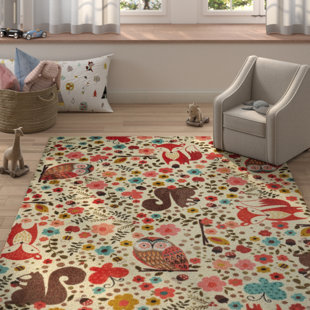 Kids Rugs You Ll Love Wayfair Brasfield Enchanted Forest Cream Red Area Rug