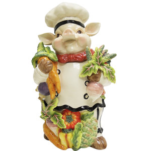 Bistro Couchon Chef Pig 3 qt. Cookie Jar