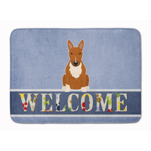 Bull Terrier Welcome Memory Foam Bath Rug