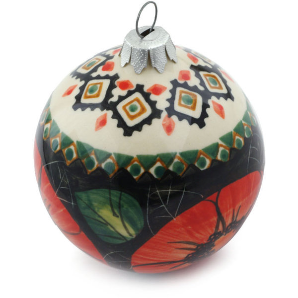 Polmedia Poppy Pion Polish Pottery Ball Ornament Wayfair