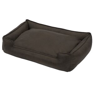 Carbon Faux Leather Lounge Bolster Dog Bed
