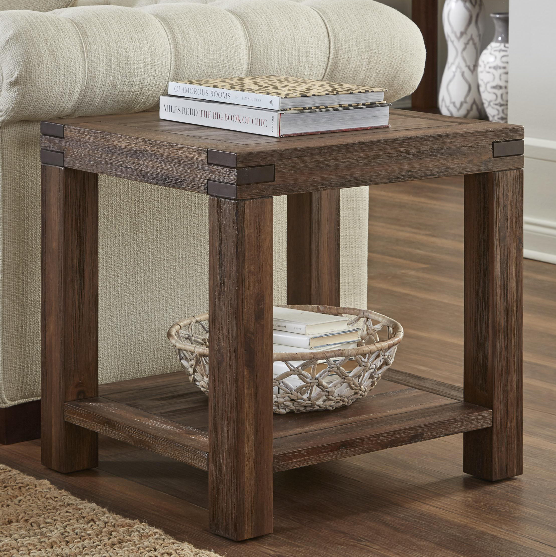 Williston Forge Olivier Acacia Wood End Table Wayfair