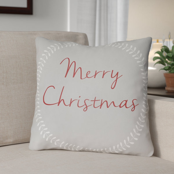 The Holiday Aisle Merry Christmas Outdoor Throw Pillow & Reviews Wayfair