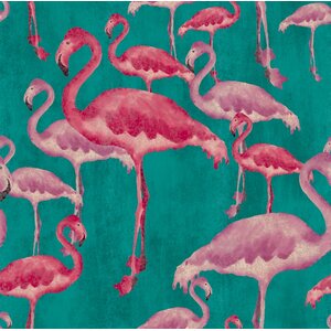 Flamingo Beach Fuschia 31.5′ x 21″ Wallpaper Roll