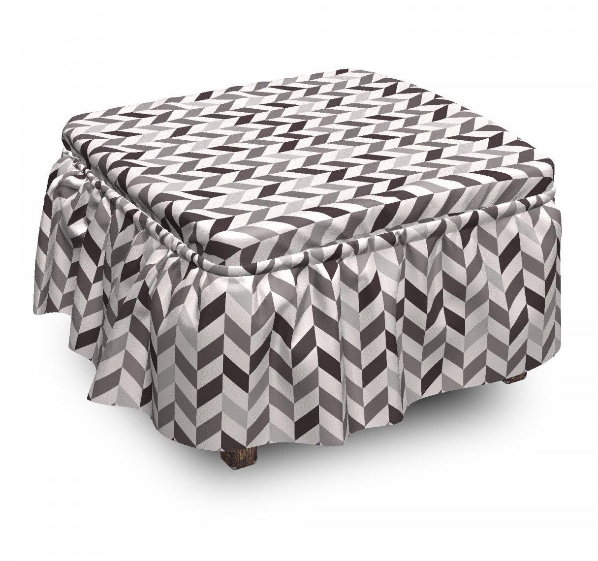 East Urban Home Ambesonne Chevron Ottoman Cover Geometric Style