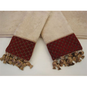 Antoinette Wheat Decorative 3 Piece Towel Set