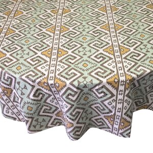 Danae Aztec Print Heavyweight Round Vinyl Tablecloth