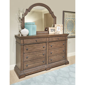Deverel 8 Drawer Double Dresser with Mirror by World Menagerie
