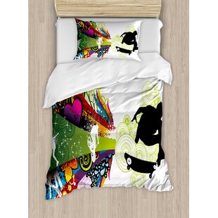 Black And White Duvet Cover Set Punk Teenage Pattern Cassette