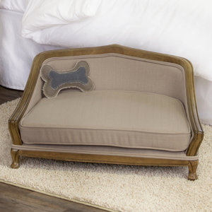 Aristotle Sophisticated Decorative Dog Sofa with Arched Wood Frame