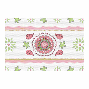 Cristina Bianco Design Mandala Design Pink/Green Area Rug