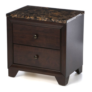 Faux Marble Top Nightstand Wayfair Curteys 2 Drawer Nightstand