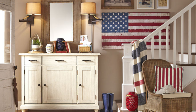 Get The Look Clic Americana Wayfair A Throwback To The Good Ol Days Americana Style Evokes Casual Family Friendly Vibe Circa 1950s Accents Of Red White And Blue Mingle With Whitewashed