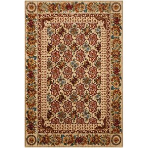 Gaunt Cream/Crimson Area Rug