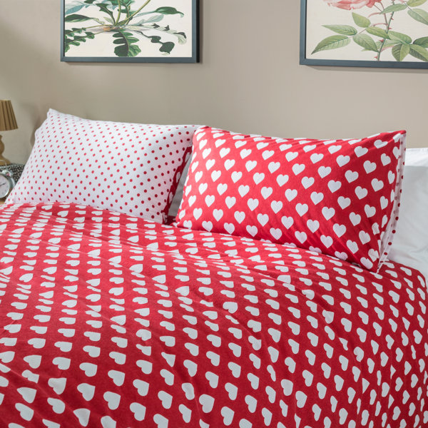 Catherine Lansfield Brushed Hearts Duvet Set & Reviews Wayfair.co.uk