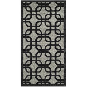 York Gray/ Black Area Rug