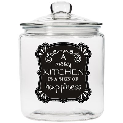 Glass Kitchen Canisters Jars   Happiness 4 Qt. Kitchen Canister 