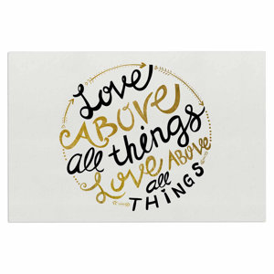 'Love Above All Things' Vector Decorative Typography Doormat