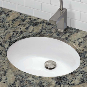Classic Ceramic Oval Undermount Bathroom Sink with Overflow