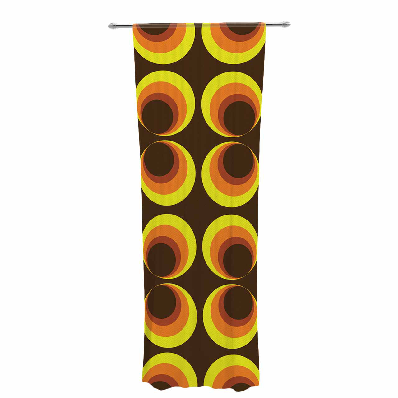Kess InHouse Kathryn Pledger Geo Flower Orange Yellow Abstract Round Beach Towel Blanket