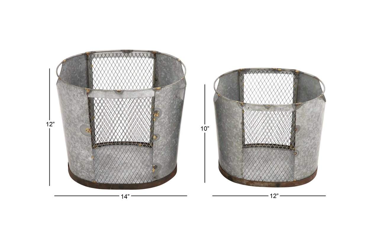 Cole & Grey Attractive 2 Piece Metal Basket Set & Reviews | Wayfair