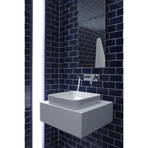 Vox Ceramic Square Vessel Bathroom Sink with Overflow