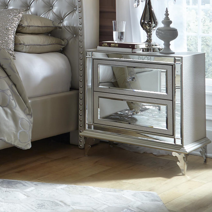 Michael Amini Hollywood Loft 2 Drawer Nightstand Reviews Wayfair