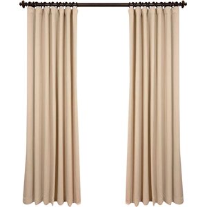 Aldreda Extra Wide Solid Blackout Thermal Rod Pocket Single Curtain Panel