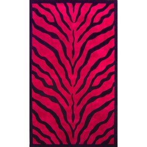 African Safari Pink/Black Zebra Print Area Rug