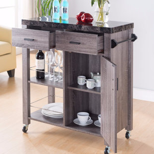 Marble Top Wine Cabinet Wayfair Hawksley Highly Functional Kitchen Cart With Marble Top
