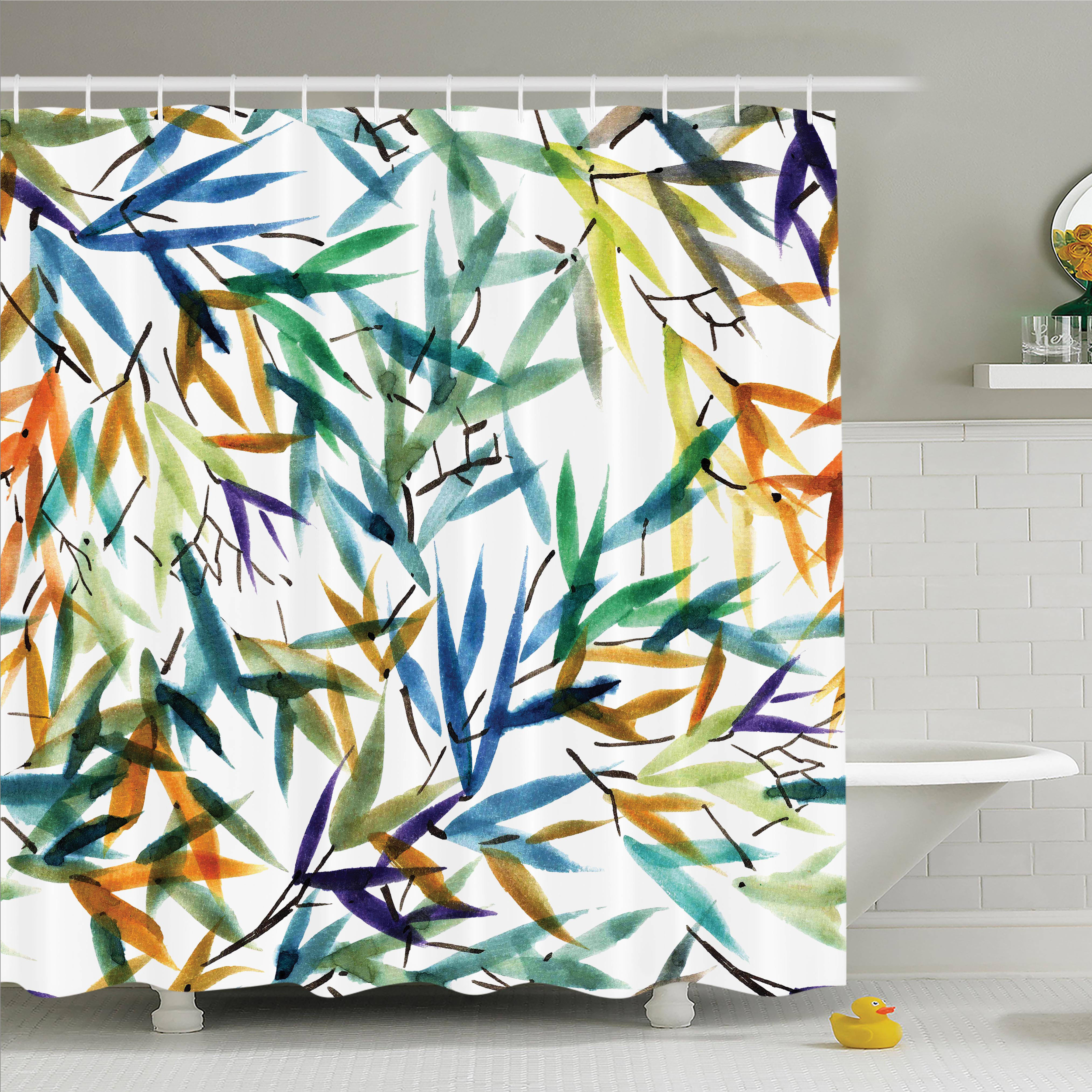 Waterproof Shower Curtain Art Bamboo Tree Print Bathroom Decor Shower Curtain