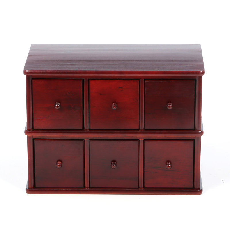 Alcott Hill Carey Modular Multimedia Tabletop 6 Drawer Storage Rack