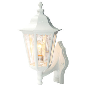 Mishra Traditional 1-Light Glass Shade Outdoor Sconce