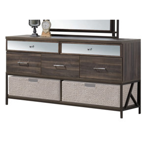 Welker Mirrored 5 Drawer Double Dresser by Brayden Studio