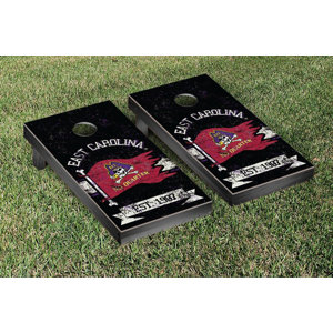 NCAA East Carolina University ECU Pirates Banner No Quarter Version Cornhole Game Set