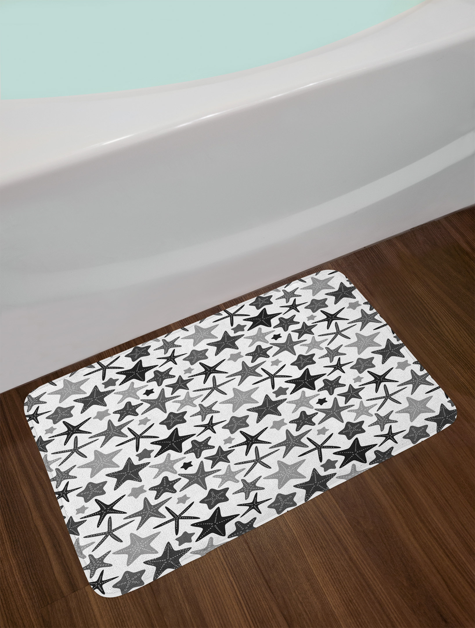 East Urban Home Monochromatic Dark Gray Bath Rug Wayfair