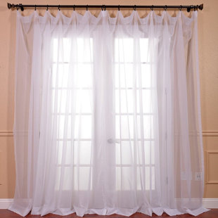 Double Wide Sheer Curtains Wayfair Quickview