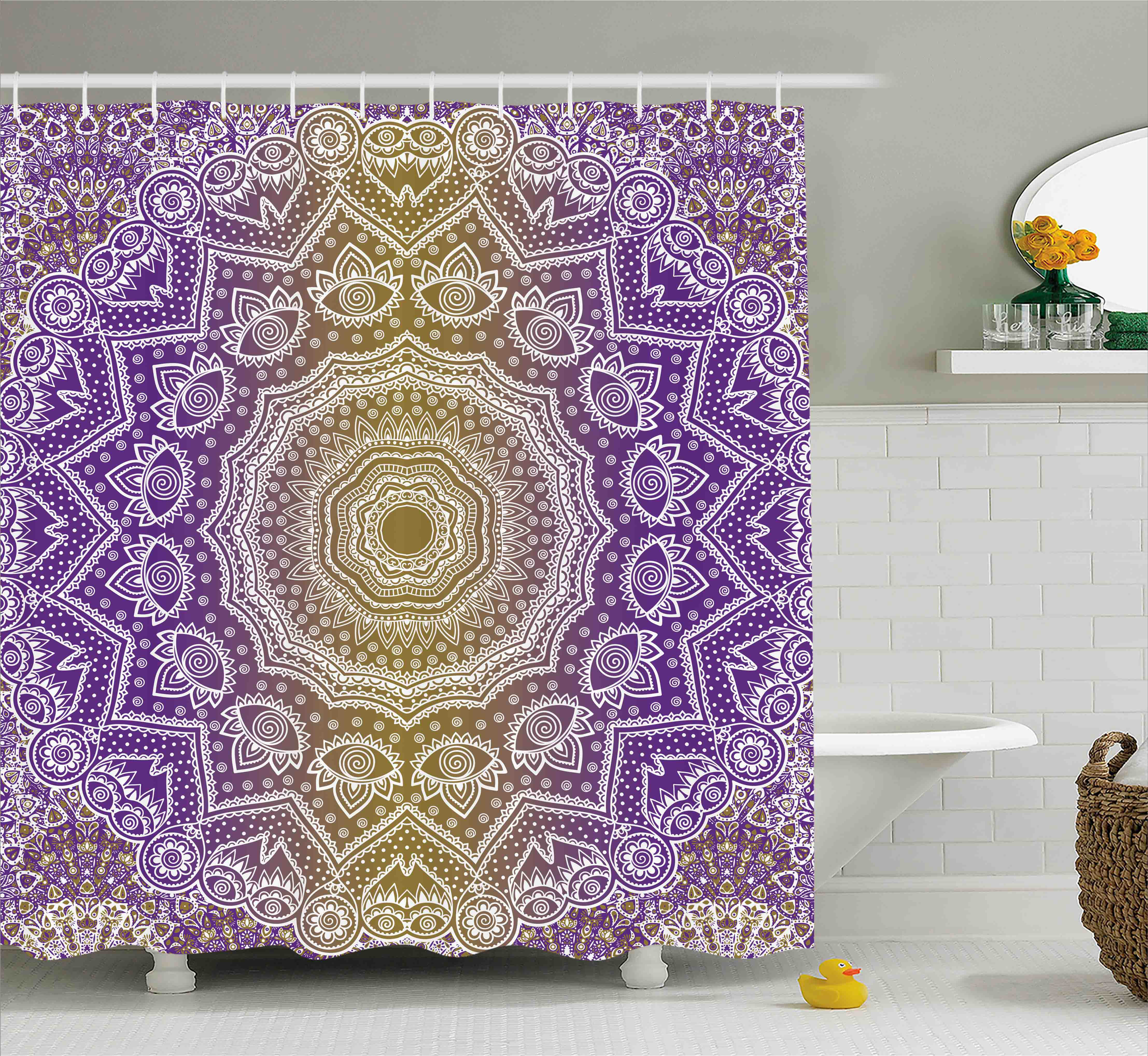 World Menagerie Ayr Yellow And Purple Mandala Ombre East Tradition