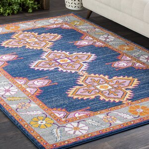 Downs Persian Inspired Navy/Pink Area Rug