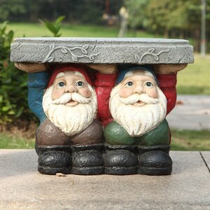 Two Gnomes Sitting Plant Stand