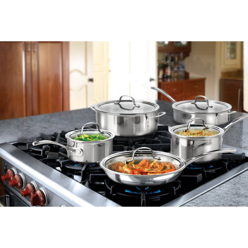 Calphalon TriPly Stainless Steel 10 Piece Cookware Set & Reviews Wayfair