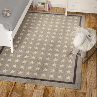 Playful Fox Nursery Wayfair Paulette Nursery Stars Gray Area Rug