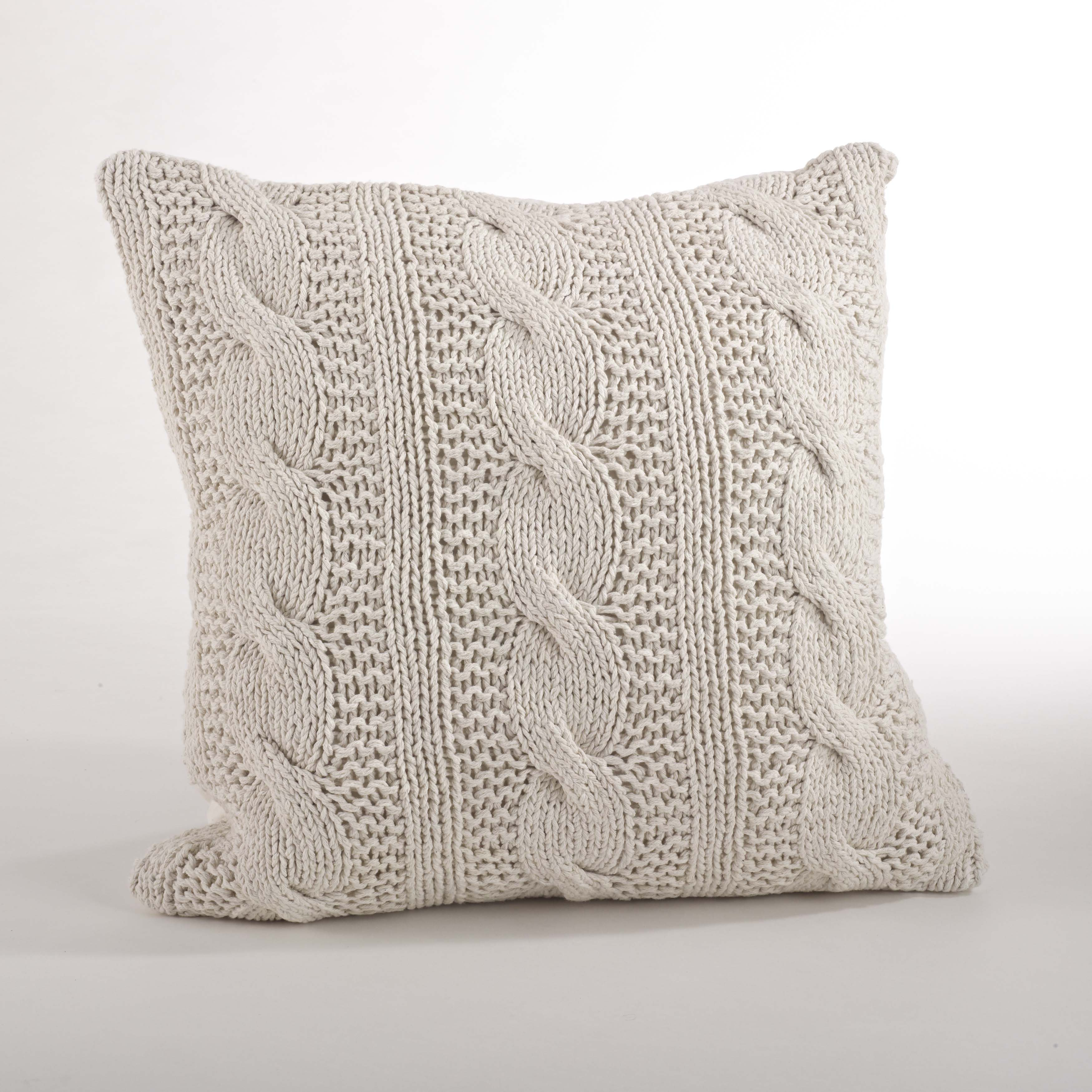 Saro Mckenna Cable Knit Cotton Throw Pillow Reviews Wayfair