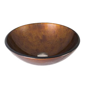 Russet Glass Circular Vessel Bathroom Sink