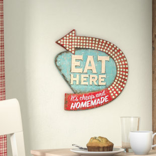 Eat Kitchen Signs Wayfair Casual Country Eat Here Retro Wall Décor