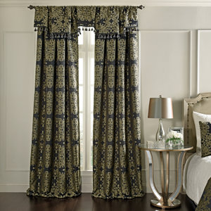 Alexina Damask Max Blackout Rod Pocket Single Curtain Panel